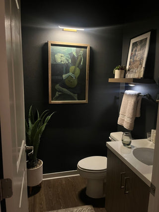 elegant black bathroom designed by Lisette Young